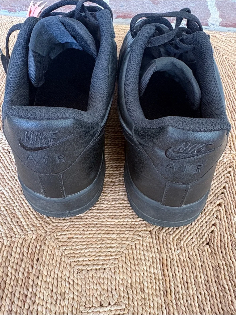 Men's Air Force 1 Matte Black Low-Top Lace-Up Sneakers